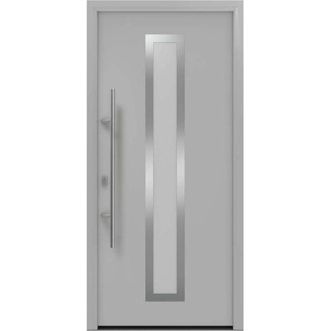 Hörmann Ecostar Haustür "ISOPRO IP 700S", weißaluminium matt (RAL 9006), 110 x 210 cm (B x H), DIN Links