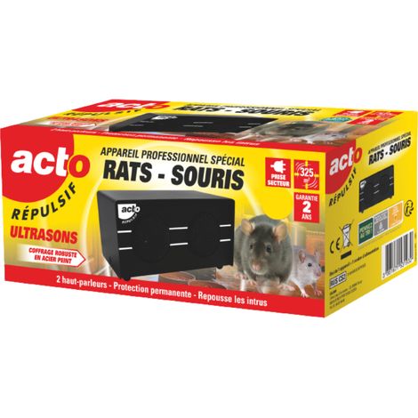 Répulsif Ultrasons Professionnel ACTO 325 m² - Special Rats et Souris - RUSCS2 (1/4)