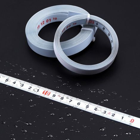 Mètre ruban de 5 mètres avant et arrière avec règle centrale en acier au carbone revêtu de nylon imperméable résistant à la rouille Convient pour différents types (arrière) (1/5)