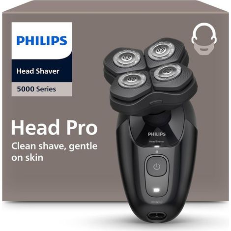 Kopfrasierer - PHILIPS - HS5980/15 Pro 5000 - Flexibles 360°-Kopf - ComfortCut-Klingen - 60 Minuten Akkulaufzeit
