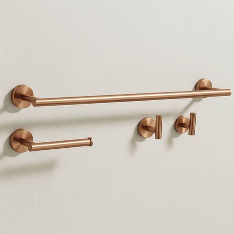 SET DI GANCI DA BAGNO REA ARI BRUSH COPPER 4 PIECES