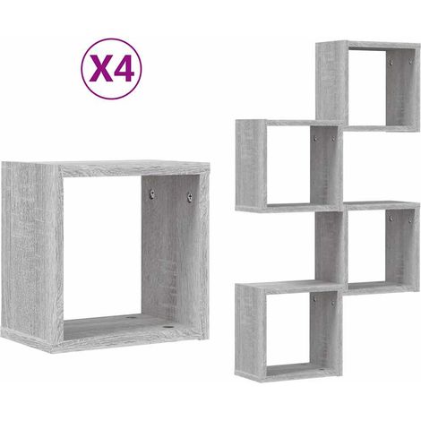 Maison Exclusive - Scaffali da parete 4 pcs Grigio Sonoma 26 x 15 x 26 cm
