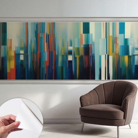 Papier peint autocollant avec imprimé décoratif pour salon et chambre à coucher Installation facile Rayures abstraites 250x104 cm (1/5)