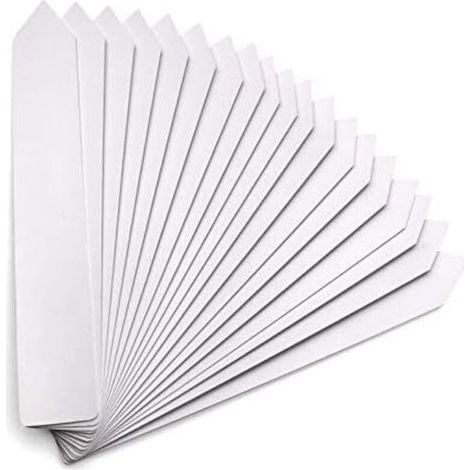 Lot de 100 étiquettes pour Plantes de Jardin, 51cm Plantes Plastique balises et marqueur étanche - Gris Blanc (1/5)