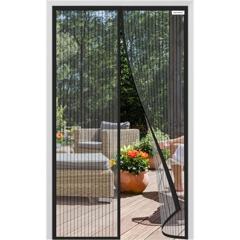 Rideau moustiquaire, moustiquaire magnétique pour porte, rideau de porte anti-moustique, pour couloirs, portes, terrasses, joint d'étanchéité facile à installer, blanc 100210cm une pièce (1/2)