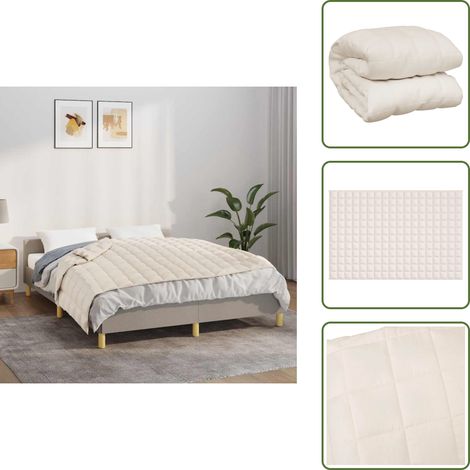 Gewichtsdecke Hellcreme 120x180 cm 5 kg Stoff - Gewichtsdecke - Schlafhilfe - Bettdecke - Daunendecke Alternative - Schwere Decke (1/5)