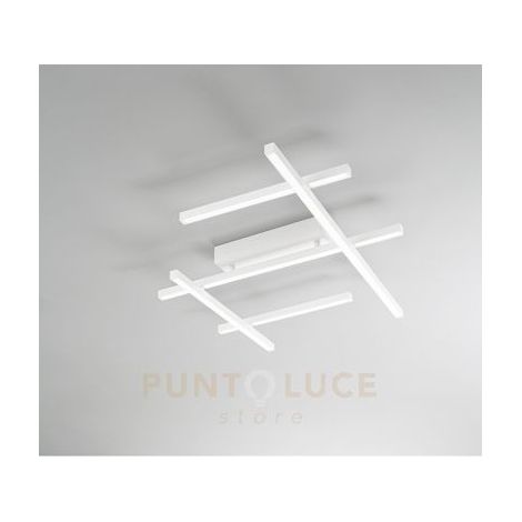 Plafoniera Moderna Net Bianco Led Media