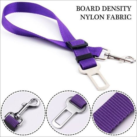 Laisse Ceinture de Sécurité pour Chien/Chat/Harnais Animaux de Compagnie pour Les Sièges de Voiture- Violet (1/5)