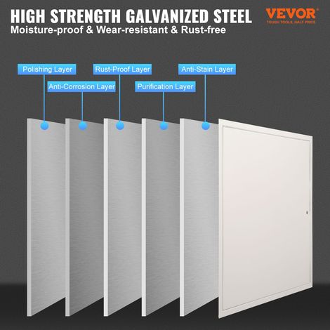 Trappe de Visite Ouverture 620x620 mm, Porte de Révision Robuste en Acier Galvanisé, pour Câblage Cache Canalisations Placo Plafond… (1/5)