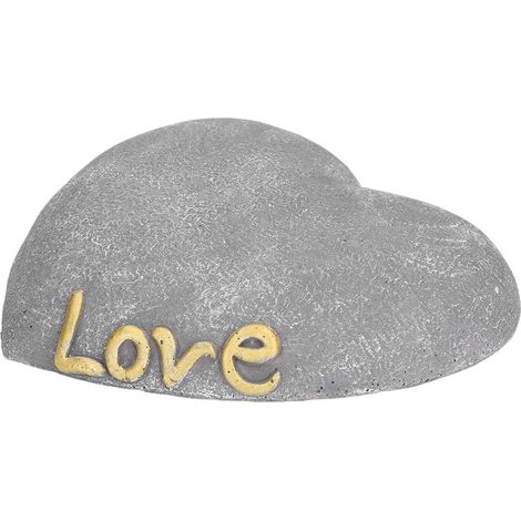 Pietra commemorativa per cani – a forma di cuore – grigio sesamo – giardino sul retro della casa