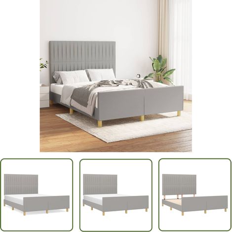 The Living Store Bettgestell ohne Matratze Hellgrau 140x200 cm Stoff - Bettsofa - Boxspringbetten - Lattenrost - Doppelbett - Einzelbett (1/5)