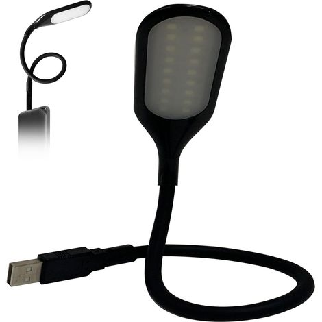 USB Dimmable Lampe De Lecture, Lampe USB Flexible, 3 Niveaux De Luminosité, Pour Banque De Puissance, LED Ordinateur Portable (Noir)