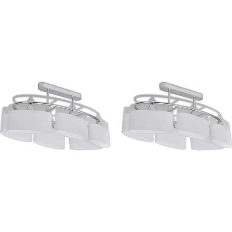 Set di 2 plafoniere moderne dal design ellissoidale 55 x 25 x 27 cm in metallo cromato. Codice articolo: 020046389.