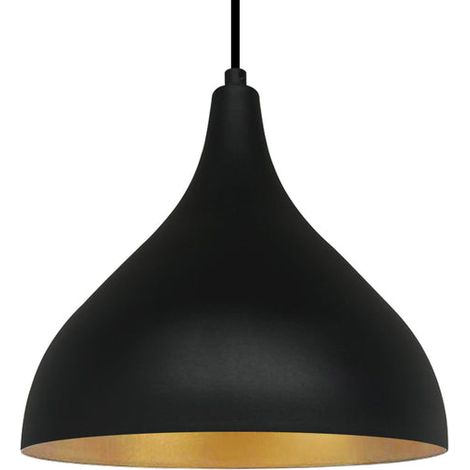 Lustre Suspendu Simple Noir Long Pour Salon, Cuisine, Café, Restaurant, Chambre D'enfant (1/5)