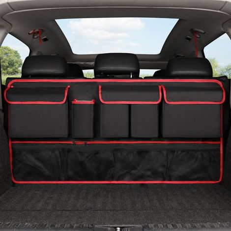 Sac organisateur de coffre de voiture, 9 poches, sac organisateur de coffre multifonctionnel, tissu Oxford imperméable. (1/4)