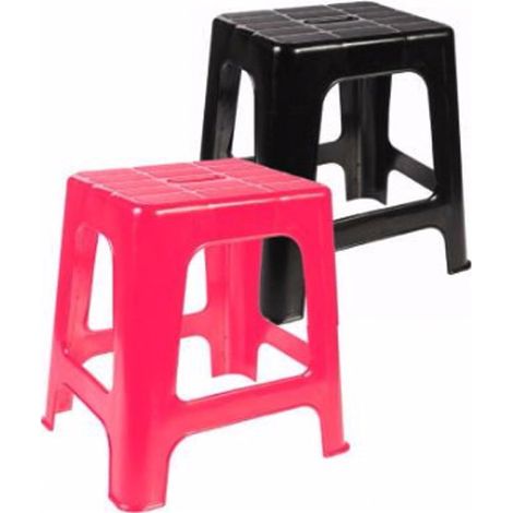 Nero - Sgabello da scuderia in plastica ultra resistente