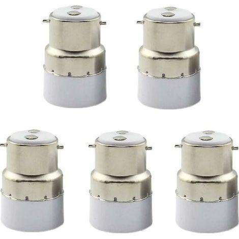 Paquet de 5 convertisseurs de douille d'ampoule B22 à E14 Douille de douille B22 Passer au support de lampe adaptateur standard E14 (1/4)