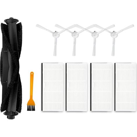 Juego de 10 cepillos laterales principales para el robot aspirador Ultenic T10, 1 cepillo giratorio principal, 4 filtros HEPA (1/5)