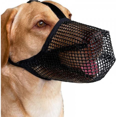 (S, Noir) 1 pièce, muselière respirante pour petits, moyens et grands chiens pour empêcher les chiens de se nourrir, de mordre et de mâcher. (1/5)