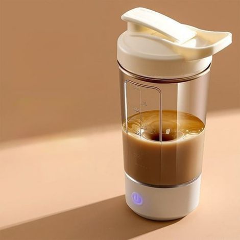 Vaso batidor recargable，de 400 ml，con marcas de medición，ideal para preparar batidos，café y hielo. Recargable por USB，diseño a prueba de fugas (1/4)