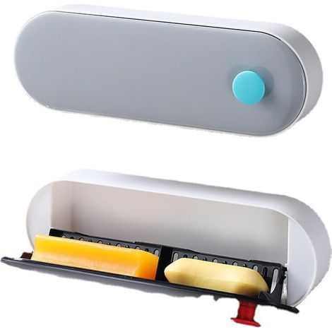 Mounted Soap Dish Drain Support Storage Shelf Box and Sponge