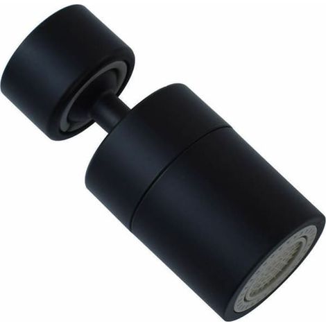 Aérateur pour robinets rotatifs à 360° - 2 positions, adaptateur 22 mm avec filetage interne (noir) (1/4)
