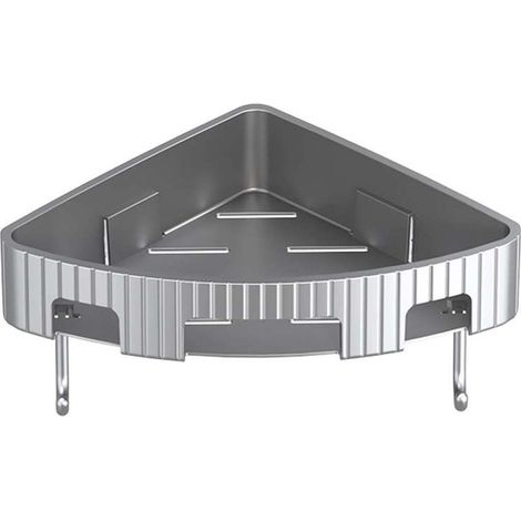 Étagère d'angle pour salle de bain, boîte de rangement pour lavabo, plateau de rangement pour cosmétiques, étagère de rangement en plastique étanche, gris (1/5)