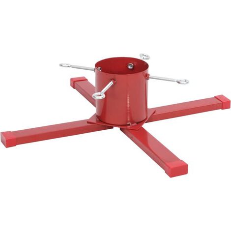 Support pour sapin de Noël rouge, dimensions : 61 x 61 x 15,5 cm (1/5)