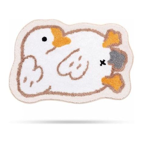 40x60cm White Cute Shaped Bathroom Mat, Extra Soft and Absorbent, Machine Washable, Non-Slip Mat for Bathtub, Shower and Bathroom (1/5)