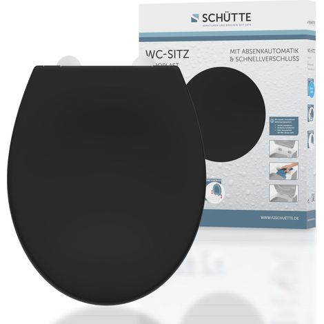 SCH�TTE WC-Sitz aus Duroplast mit Absenkautomatik und Schnellverschluss Toilettendeckel Uni Klodeckel Einfarbig 82410