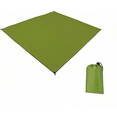 Tarp Ultra Léger,Ultra Léger Tapis de Sol,Camping Bâche sous Tente,Tapis de Pique-Nique pour 1 à 4 Personnes,Idéal pour Pique-Nique,Plage,Camping,Imperméable,Durable,Vert,210 150cm (1/5)