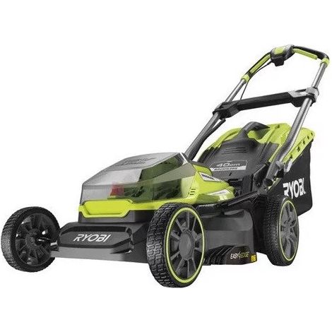 [PRODUIT D'OCCASION] Ryobi – Tondeuse à gazon poussée 18V – 2 batteries 4,0Ah – Largeur de coupe 40 cm – Moteur Brushless – Bac 50L avec mulching