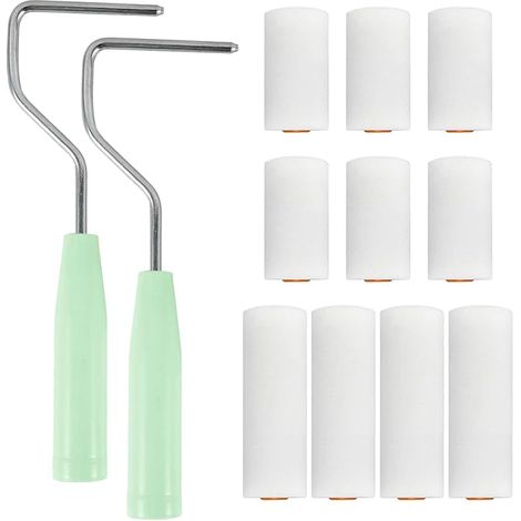 Set de 10 éponges - 6 Rouleaux en éponge de 2 Pouces + 4 Rouleaux en éponge de 4 Pouces + 1 Support spécial pour Rouleaux en éponge (1/5)