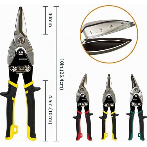 Aviation Shears Set Left Right Cut Chrome Vanadium Steel For Sheet Metal And Metal Cutting (1/2)