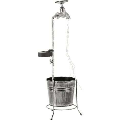 Lampe solaire jardin extérieur étanche en métal, statue robinet durable lumineuse pour cour, pelouse et balcon (1/5)