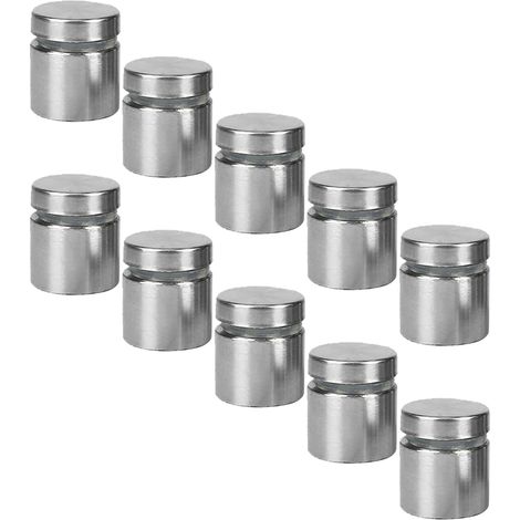 10 clous publicitaires, 25 mm x 25 mm, clous publicitaires à support acrylique, vis publicitaires en acier inoxydable, clous décoratifs pour panneaux d'affichage, clous miroir, clous en verre. (1/5)