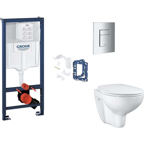 Grohe Rapid SL - Set Vorwandelement, WC mit Softclose-Sitz, Betätigungsplatte Skate Cosmopolitan und Fresh Umrüstset, Chrom SANI11BB2133 (1/5)