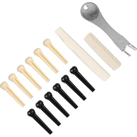Extracteur de chevilles de guitare métallique, kit de selle et écrous plastique, remplacement noir et jaune pour musiciens (1/5)