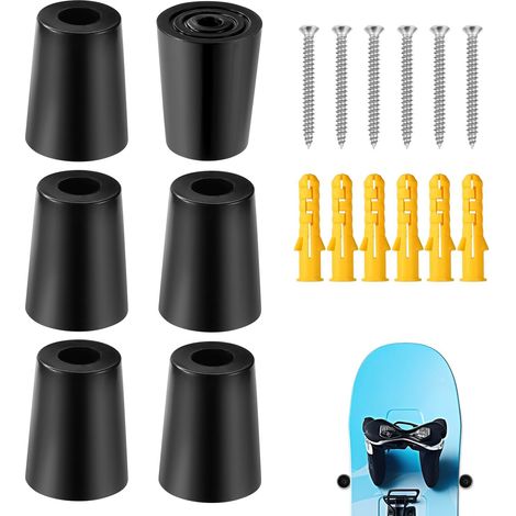 6pcs Support de Rangement Mural pour Ski, Support Mural Ski Support Ski Garage avec Vis Ancrages d'Expansion pour Ranger et Exposer en Toute Sécurité Votre Ski snowboard(Noir) (1/5)