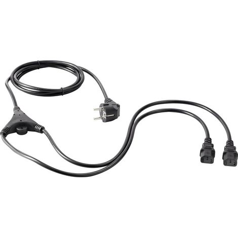 Sygonix SY-5178378 appareils IEC Câble Y noir 2 m S609602