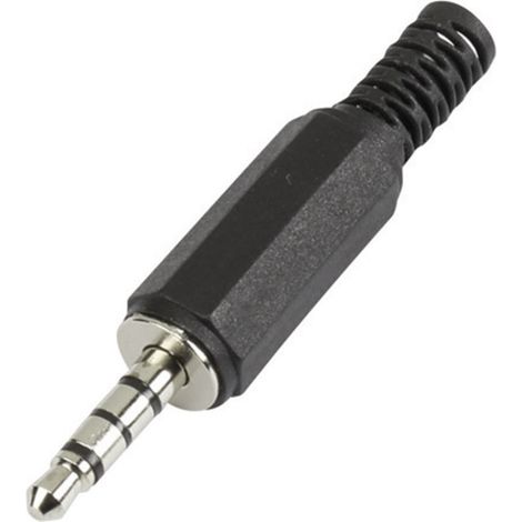 TRU COMPONENTS 595196 Klinken-Steckverbinder 3.5 mm Stecker, gerade Polzahl: 4 Stereo Schwarz 1 St.