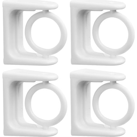 4 Stück Nagelfreie Gardinenstangenhalterung Weiß Selbstklebend Robustes Material für Wohnzimmer Schlafzimmer Küche Praktische Fensterdeko (1/5)