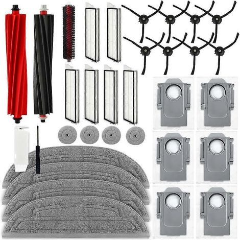 Kit d'accessoires pour Roborock S8 Maxv Ultra : brosses latérales principales, filtre HEPA, chiffons de nettoyage, sacs à poussière et pièces détachées Reposozo-AquaForge (1/5)
