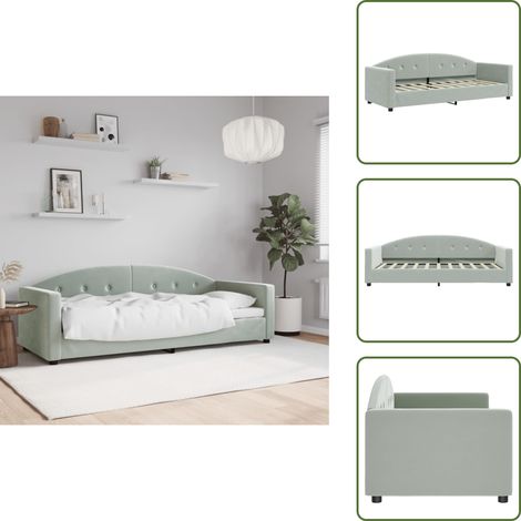 Sofá cama terciopelo - vidaXL Sofá cama sin colchón terciopelo gris claro 80x200 cm - Sofá cama gris claro