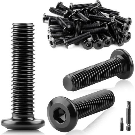 30 tornillos de cabeza plana M6 x 30 mm, tornillos de acero inoxidable para montaje, mantenimiento y uso doméstico (1/5)