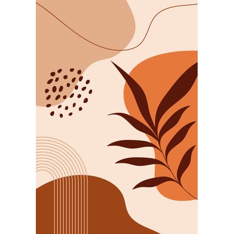 Papier peint panoramique - Feuille Boho - 176 cm x 255 cm (1/2)