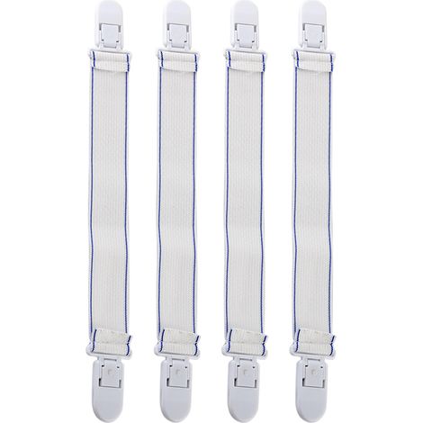 Sangles de drap de lit, attaches polyvalentes en nylon + caoutchouc faciles à installer pour draps housses de matelas (1/5)