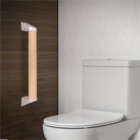 Barre D Appui Douche - Bois - 40 Cm - Pour Salle De Bain - 1 Unite (1/5)