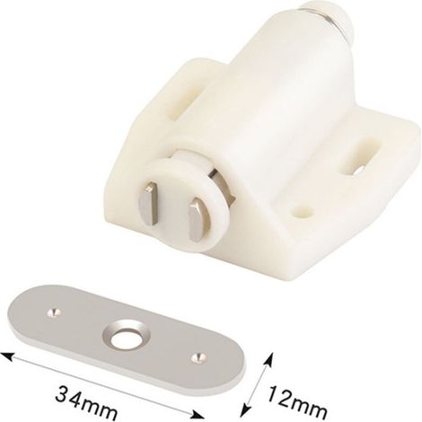 Chiusure magnetiche per ante di armadi, chiusure magnetiche a pressione per ante di mobili, per apertura e chiusura con un solo tocco di ante di armadi e credenze (nero) 12 pezzi (1/4)