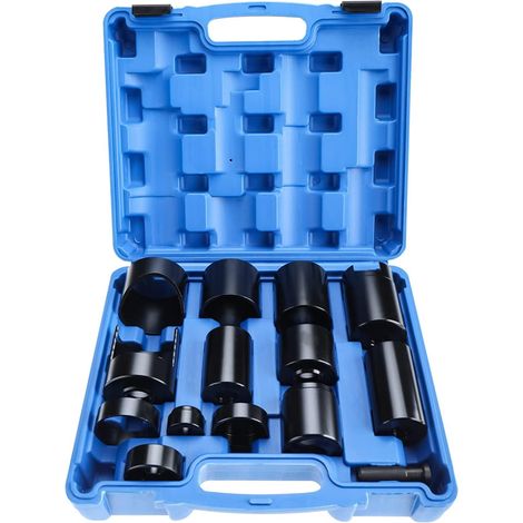 14-piece kit for automobiles and trucks - Propellant gas extractors for workshop press, bearing puller, drill bits and ball joints (1/5)